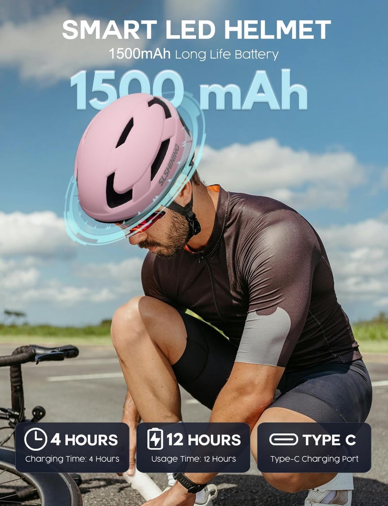 Docgari Bike Helmet with Light - Bike Helmet with DIY LED Screen for Scooter, Bicycle, Skateboard - LED Display Helmet with Customizable Patterns - Bicycle Helmet Light for Adult Men and Women - Image 4